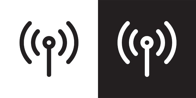 Vector Network Icons Isolated Black And White