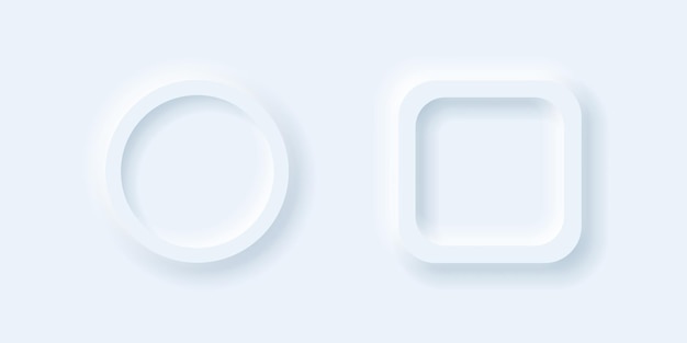 Ui デザイン用に設定されたベクトル ニューモルフィック スタイル ボタン