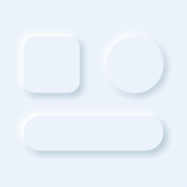 Vector neumorphic style button set for UI design