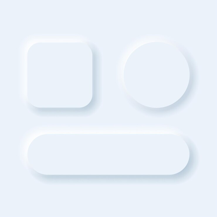 Vector vector neumorphic style button set for ui design