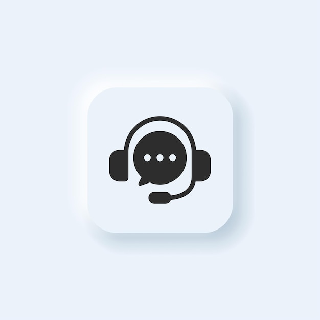 Vector neumorphic style Customer Call Support button for UI design