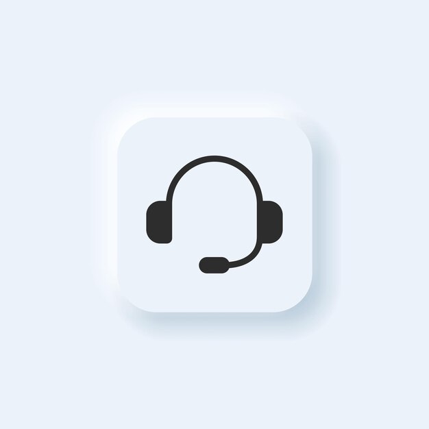 UI 디자인을 위한 벡터 뉴모픽 스타일 고객 호출 지원 버튼