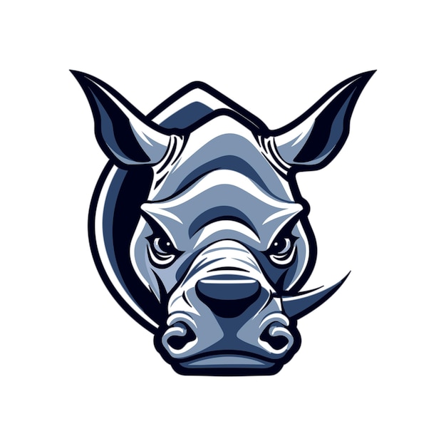 Vector neushoorn hoofd mascotte logo sjabloon