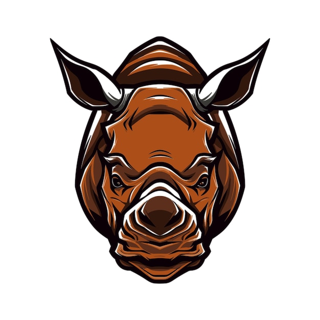 Vector neushoorn hoofd mascotte logo sjabloon