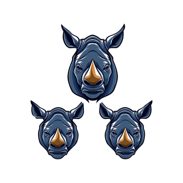 Vector neushoorn hoofd mascotte logo sjabloon