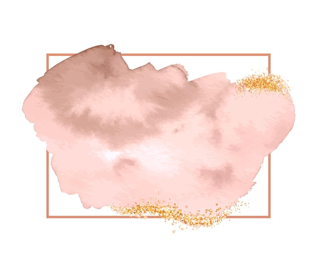 Vector vector neutral watercolor splash and gold glitter