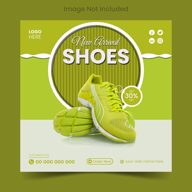 Vector vector new arrival running shoes social media instagram post web banner template