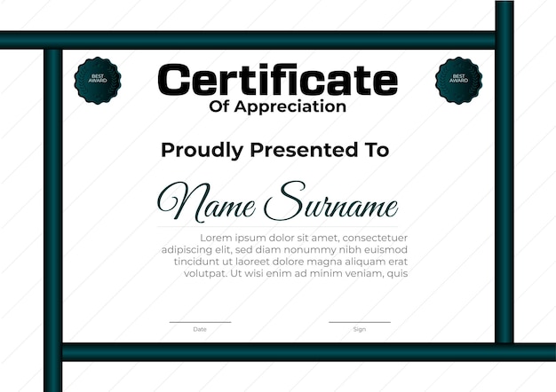 Vector vector new certificate design template