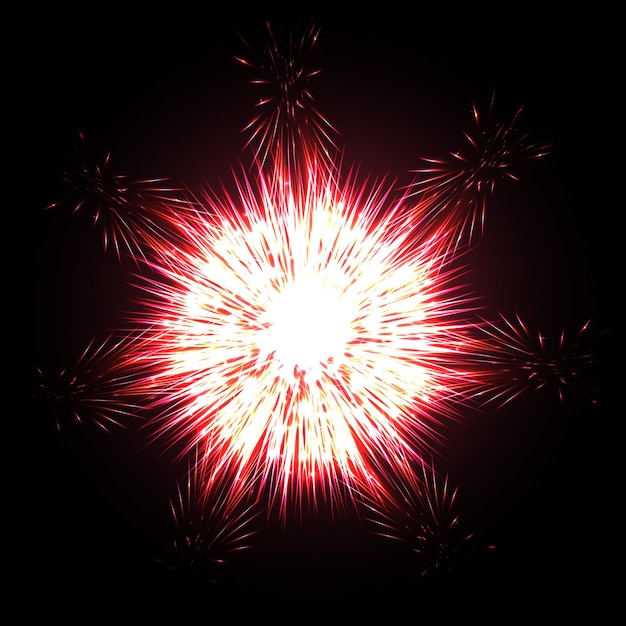 Vector vector new firework icon sign on black background