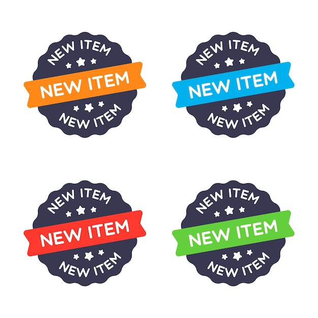 Vector New Item Star Badge Labels