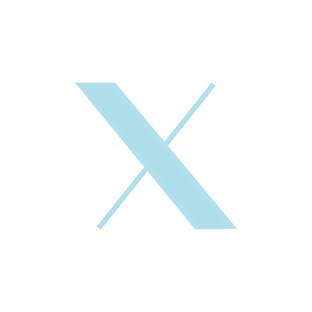 Vettore vector nuovo logo twitter x 2023 twitter x logo twitter con colore blu e sfondo bianco