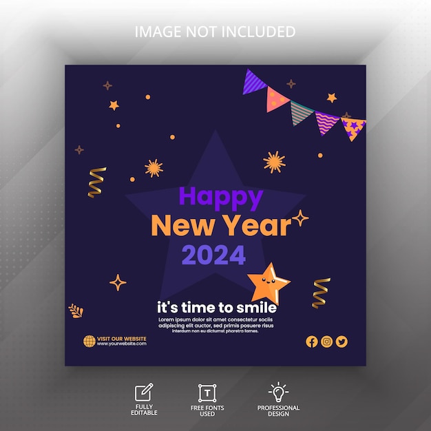 Vector new year illustration banner design template