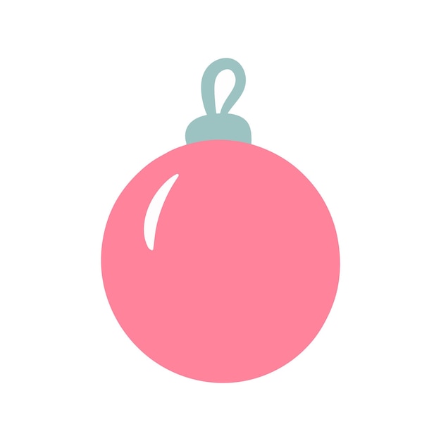 Vector New Year tree ball illustration Christmas pink tree toy clip art Winter decoration