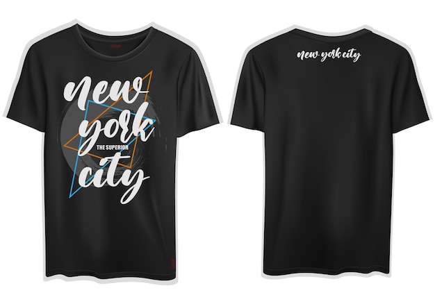 vector new york city tekst mockup t-shirtontwerp