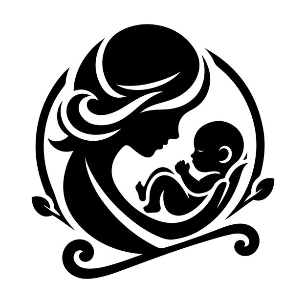 Vector newborn mother logo concept