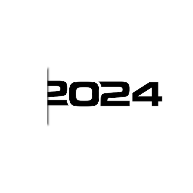 Vector nieuw jaar 2024 tekst typografie ontwerp element flyer banner ontwerp