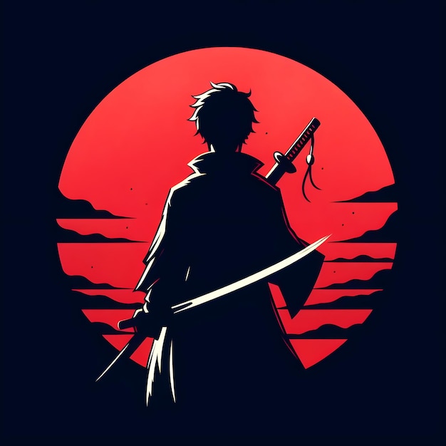 Vector vector ninja fighter silhouette vector design