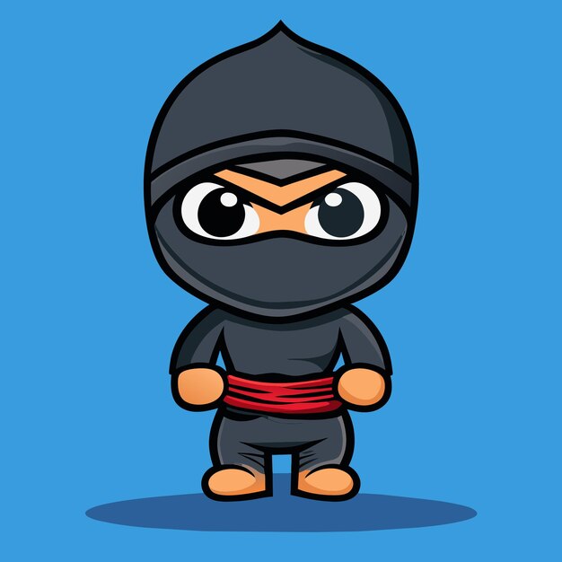 Vector ninja mascot in isolated art