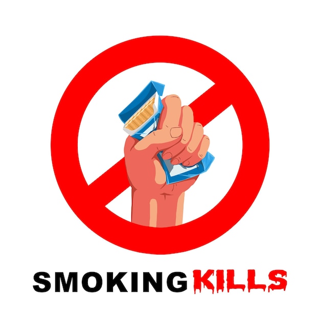 Vector of no smoking awareness poster design