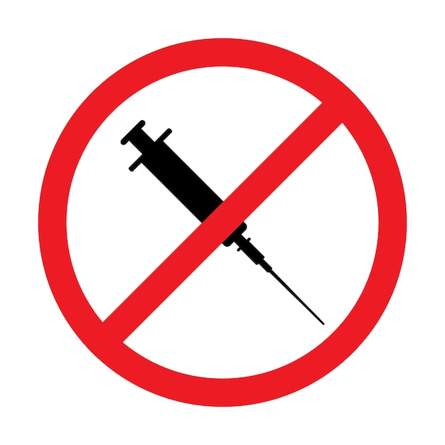 Vector no vaccination sign