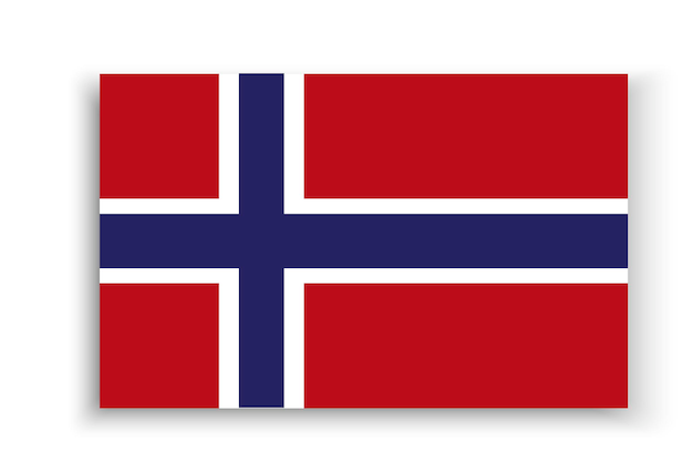 Vector Noorse vlag badge Embleem van Scandinavië Illustratie van het officiële symbool van Oslo