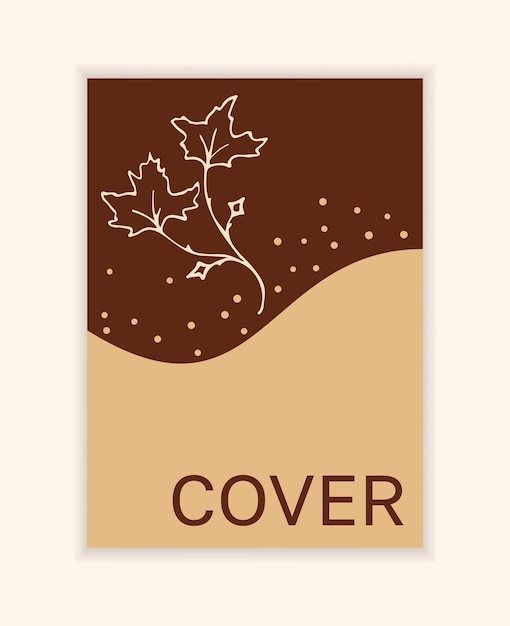 Vector notebook herfst cover Achtergrond met twijgen takken Bruine en beige herfstkleuren Minimale natuurlijke Boho stijl Ontwerp notebook kaart verhalen ansichtkaart cover uitnodigingen