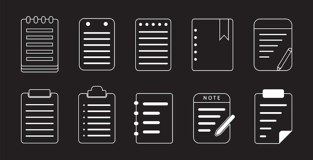vector notepad icon collections