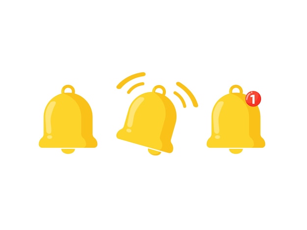 Vector notification bell icon set