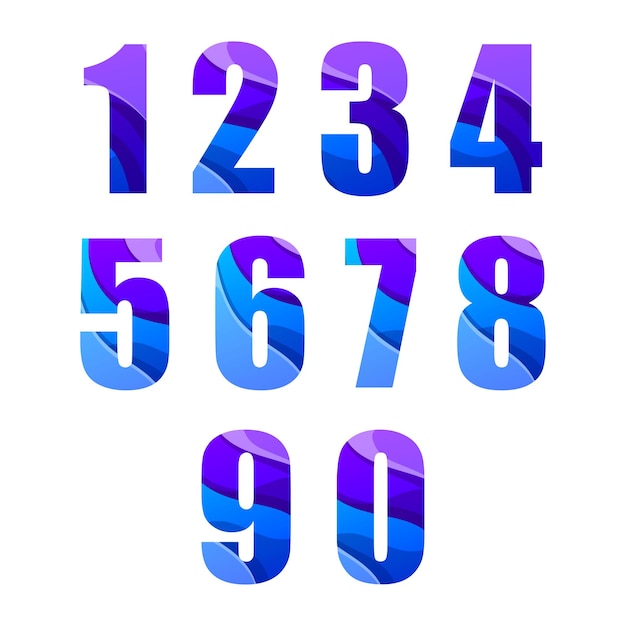 Vector number 09 numeral system vector