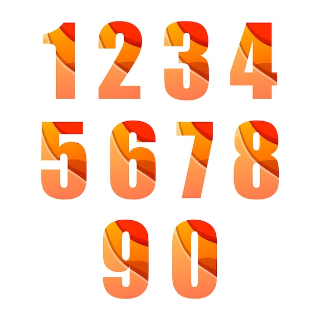 Vector number 09 numeral system vector