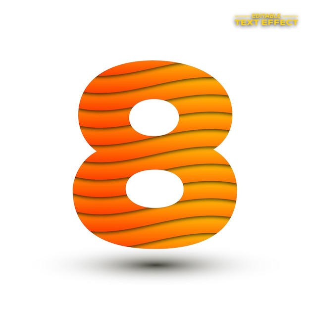 Vector number 8 colorful gradient design