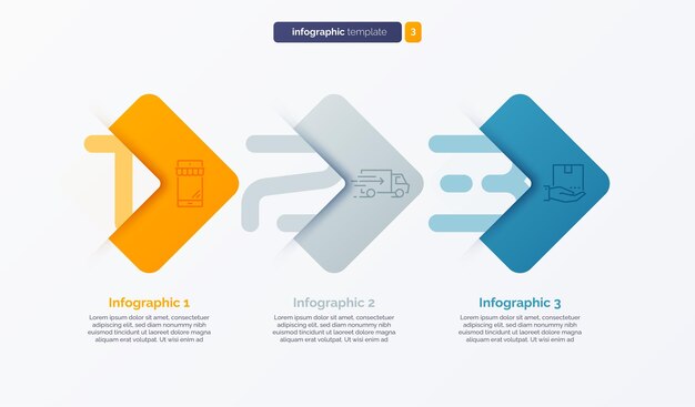 Vettore modello di infografica numerica vettoriale composto da etichette