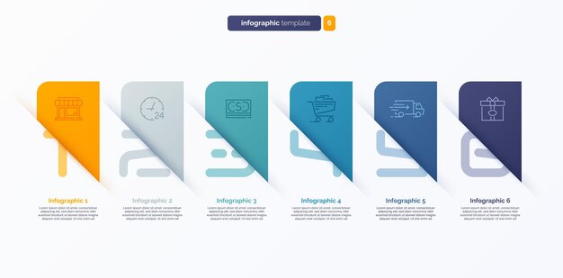 Vettore modello di infografica numerica vettoriale composto da etichette