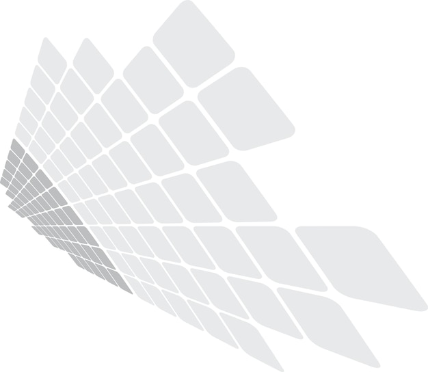 Векторный объект, созданный с помощью прямоугольников со скругленными углами, повернутых в перспективе