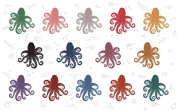 Vector of the octopus clipart