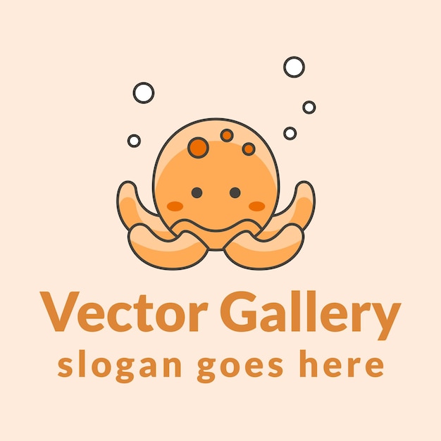 vector octopus logo design