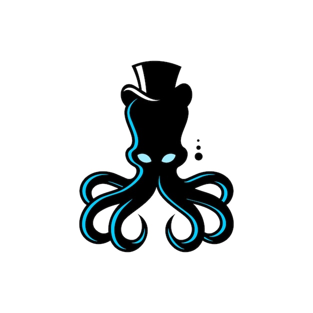 Vector octopus wearing a cowboy hat