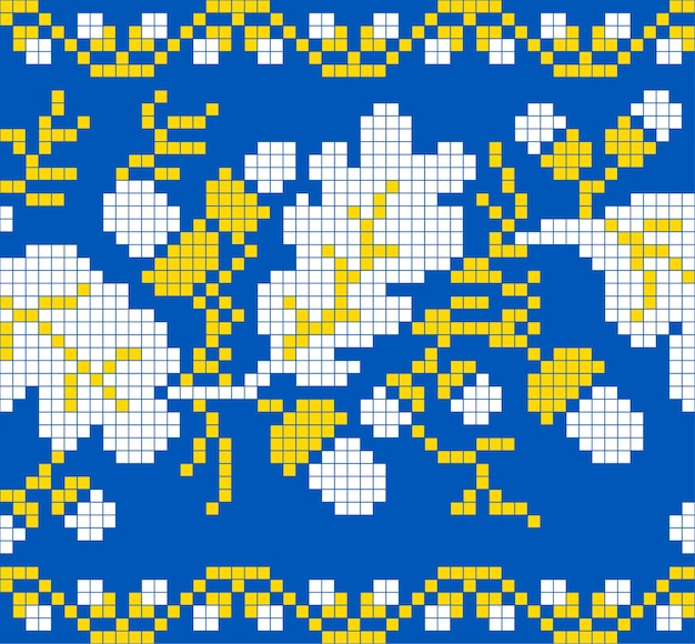Vector Oekraïens ornament in etnische bloemstijl met eikenbladeren en eikels identiteit vyshyvanka