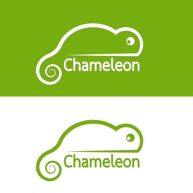 Вектор дизайна хамелеона на белом фоне и зеленом фоне векторный хамелеон для вашего дизайна