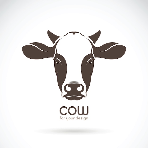 白い背景の上の牛の顔のデザインのベクトル動物簡単に編集可能なレイヤードベクトル図