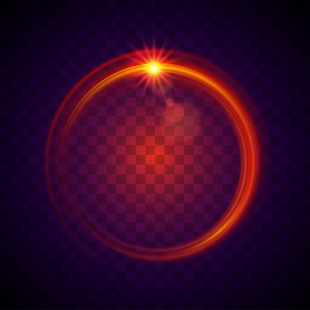 Вектор Вектор красный округлый световой эффект.