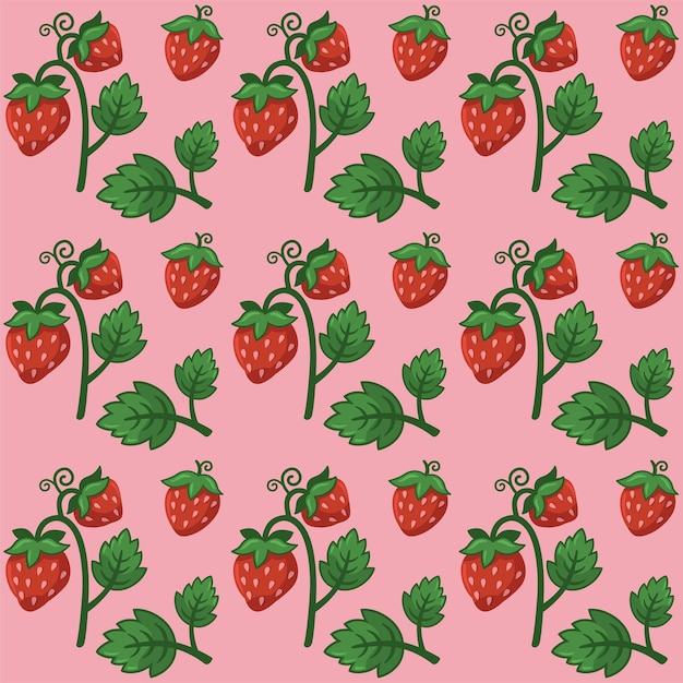 딸기 과일 패턴 디자인의 벡터