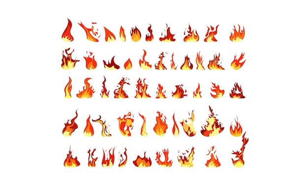 Vector of the fires-bundel - fire clipart-bundel