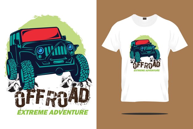 Vector vector off-road t-shirtontwerp en voordeelt-shirt