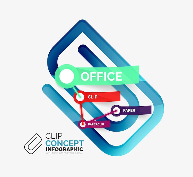 Vector vector office clip infographic concept