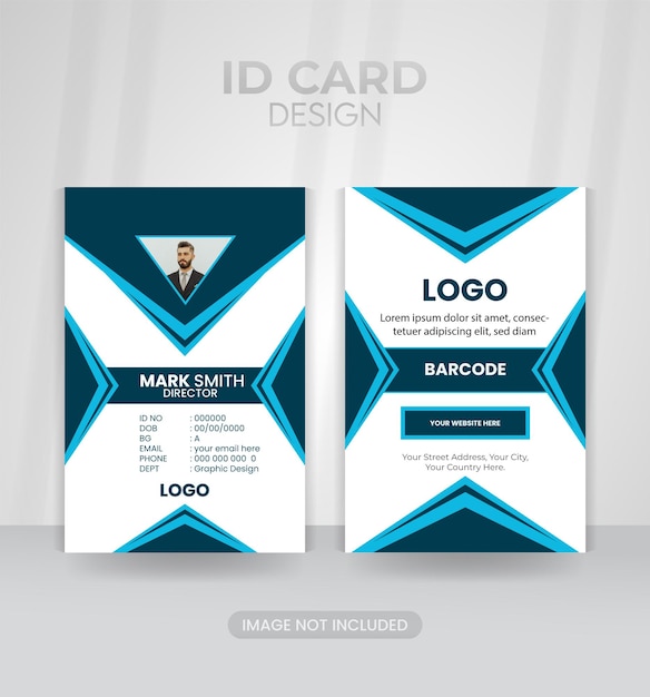벡터 사무실 ID 카드 디자인 템플릿 직원을 위한 Creative Corporate Business ID 카드