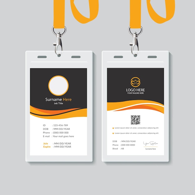 vector office id card with minimalist elements