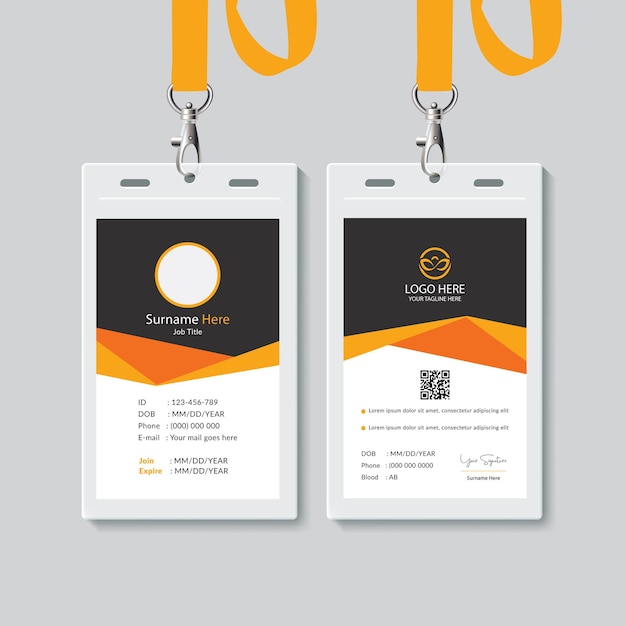 vector office id card with minimalist elements