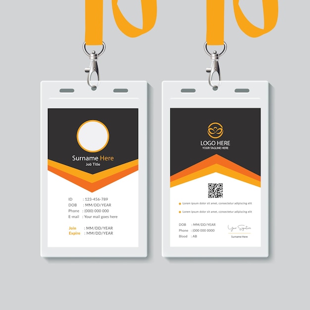 vector office id card with minimalist elements