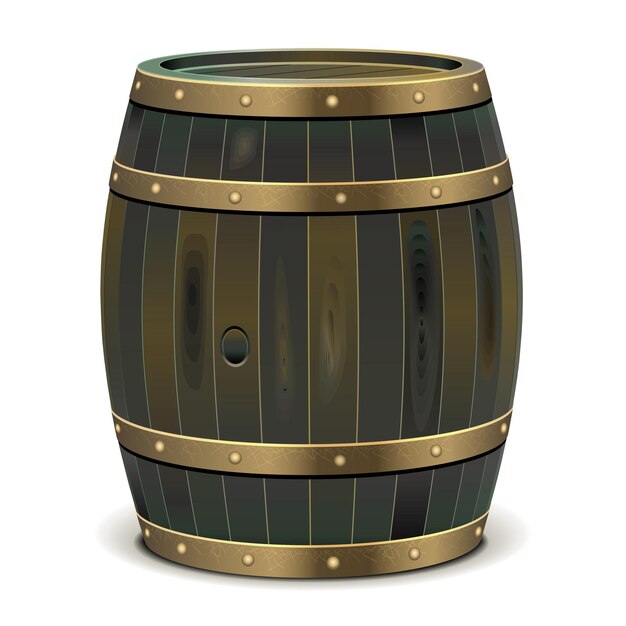 Vector vector old barrel isolated on white background